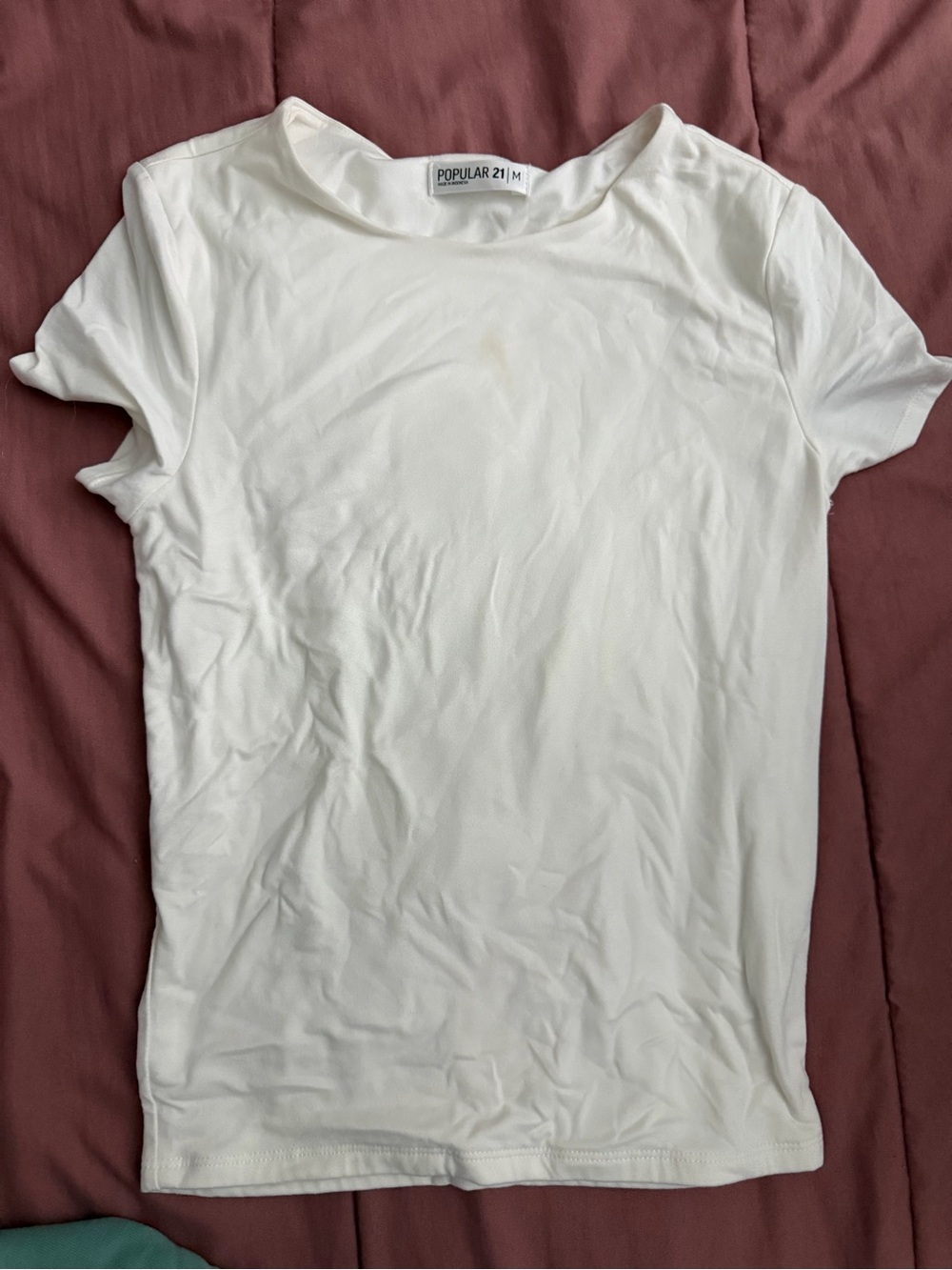 POPULAR 21 White Women's Crewneck Tee